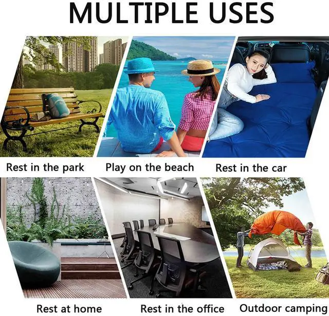 Alt view image 7 of 7 - _Mega Brand Inflatable Car Air Mattress Back Seat Bed with Air Pump,55 "x 35" Portable Thickened Car Travel Camping Sleeping Air Mattress Blow Up Bed for Car Universal SUV