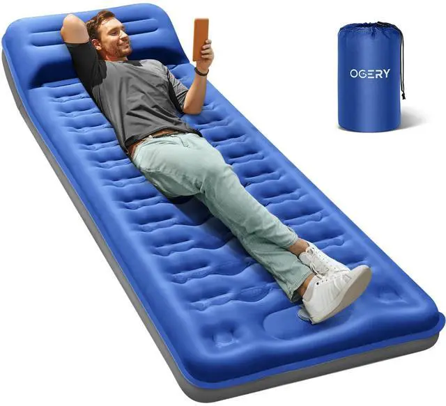 Main image of Sleeping Pad for Camping, 6" Extra-Thick Reinforced Camping Sleeping Pad with Pillows & Built-in Foot Pump, Ultralight Self Inflating Air Mattress Mat for Tent Hiking Essentials Gear