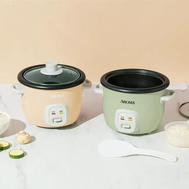 Alt view image 7 of 7 - _Mega Brand ® Mini Rice Cooker, 2-Cup (Uncooked) / 4-Cup (Cooked), Grain Cooker, Soup Maker, Oatmeal Cooker, Auto Keep Warm, 1 Qt, Milk Tea color