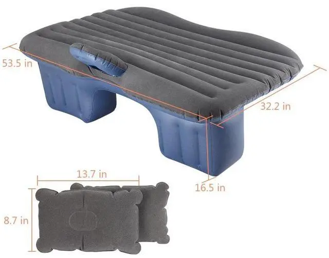 Alt view image 2 of 7 - _Mega Brand Car Bed - Camping Mattress for Car - Portable Travel Sleeping Bed Inflatable Mattress - Air Bed for Car Universal SUV Extended Air Couch with Two Air Pillows - Black