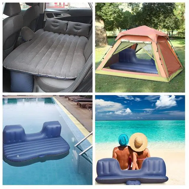 Alt view image 4 of 7 - _Mega Brand Car Bed - Camping Mattress for Car - Portable Travel Sleeping Bed Inflatable Mattress - Air Bed for Car Universal SUV Extended Air Couch with Two Air Pillows - Black