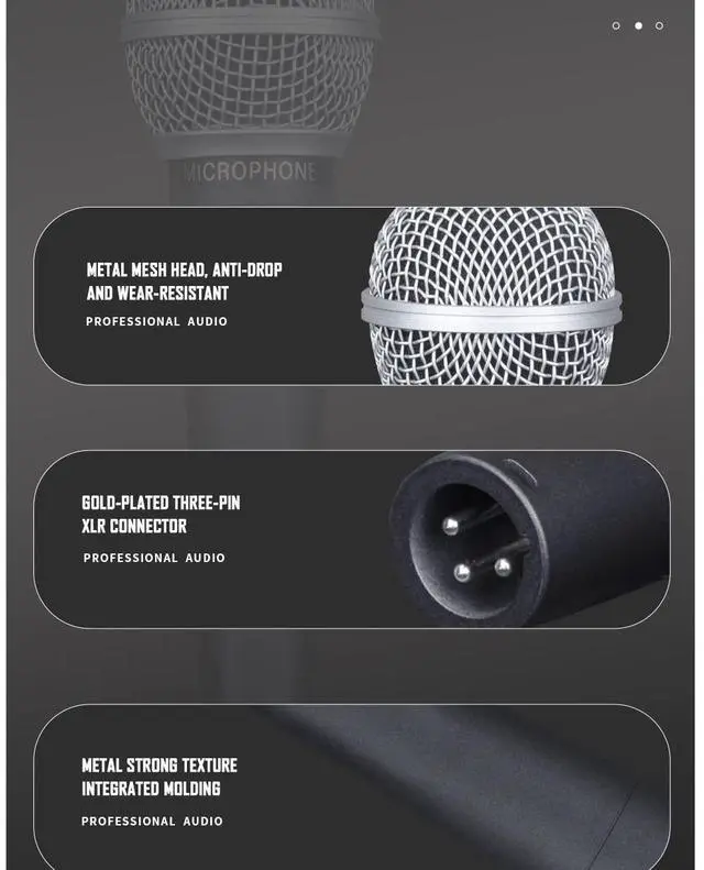 Alt view image 6 of 6 - Wm58 Classic Style Dynamic Vocal Instrument with Clean Sound, Metal Body Microphone (not with Cable)