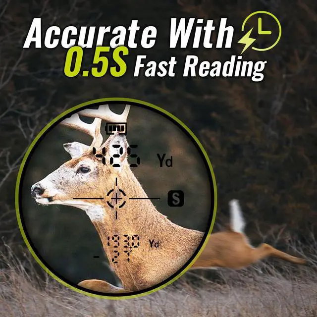 Alt view image 3 of 7 - _Mega Brand Hunting Rangefinder with Rechargeable Battery, 700Y Camo Laser Range Finder 6X Magnification, Distance/Angle/Speed/Scan Multi Functional Water-Resistant Rangefinder with Case