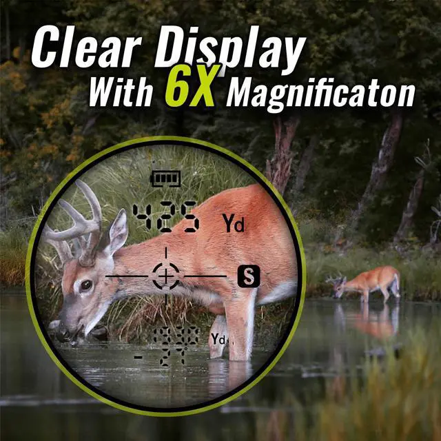 Alt view image 4 of 7 - _Mega Brand Hunting Rangefinder with Rechargeable Battery, 700Y Camo Laser Range Finder 6X Magnification, Distance/Angle/Speed/Scan Multi Functional Water-Resistant Rangefinder with Case