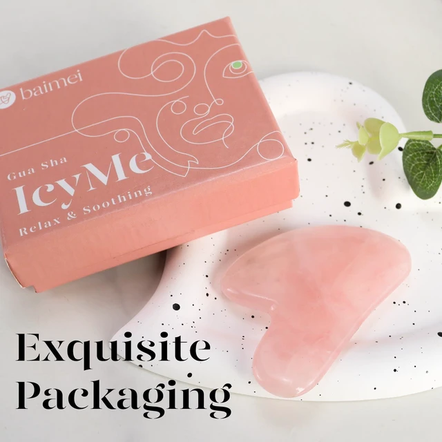 Alt view image 7 of 7 - IcyMe Natural Rose Quartz Gua Sha Facial Sculpt Massage Tool-Pink | Guasha Tool for Face with Smooth Cool Texture & Ergonomic Design Sculpt, Lift & Relieve Tension, Ideal Spa Gifts for Women