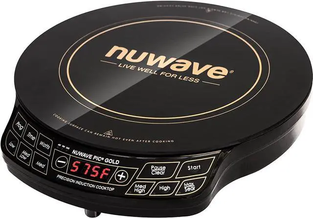 Main image of _Mega Brand Gold Precision Induction Cooktop, Portable, Powerful with Large 8 Heating Coil,100°F to 575°F, 3 Wattage Settings, 12 Heat-Resistant Cooking Surface