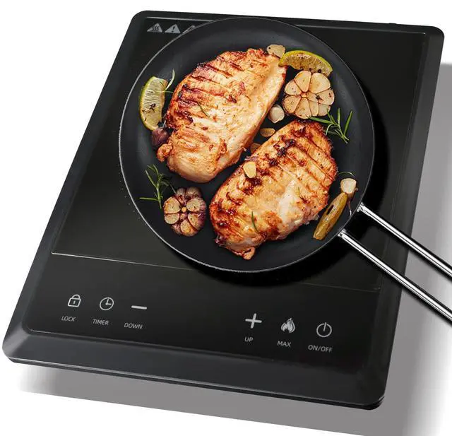 Main image of _Mega Brand 1700W Portable Induction Cooktop,Electric Induction Cooker and Burner,Countertop Hot Plate with 10-Level Adjustment,3-Hour Timer,Smart Touch Cooktop,and Safety Lock Feature,Black