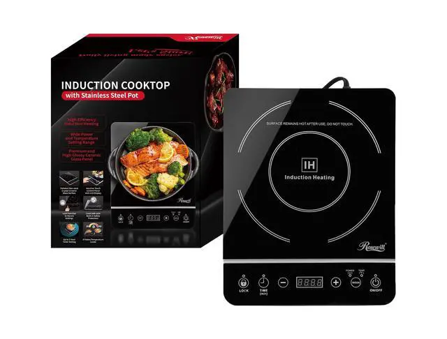 Alt view image 7 of 7 - _Mega Brand Induction Cooker 1800 Watt, Induction Cooktop, Electric Burner with Stainless Steel Pot 10" 3.5 QT 18-8, RHAI-13001