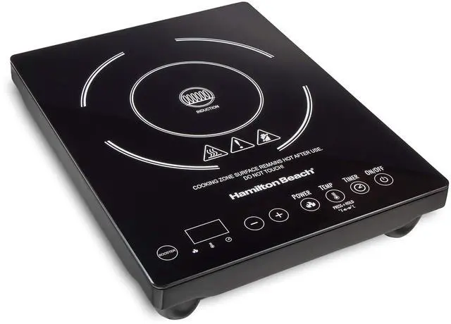 Main image of _Mega Brand Portable Single Induction Cooktop Countertop Burner Hot Plate with Fast Heating Mode, 1800 Watts, 10 Temperature Settings up to 450F, Black (34104)