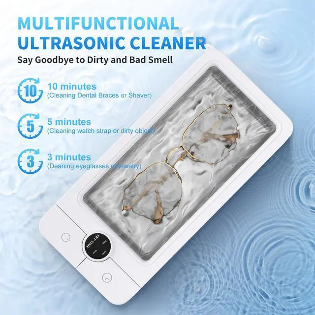 Alt view image 3 of 6 - _Mega Brand Ultrasonic Jewelry Cleaner, 50KHz Professional Jewelry Cleaner Machine with 3 Timer Modes for Jewelry, Eyeglasses, Rings, Watch Strap, Dentures, 304 Stainless Steel Tank