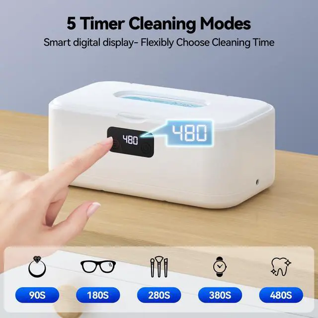 Alt view image 5 of 7 - _Mega Brand Ultrasonic Jewelry Cleaner,50Khz Professional Jewelry Cleaner Ultrasonic Machine for Jewelry, Eyeglasses, Rings, Watch Strap, Dentures, 304 Stainless Steel Tank