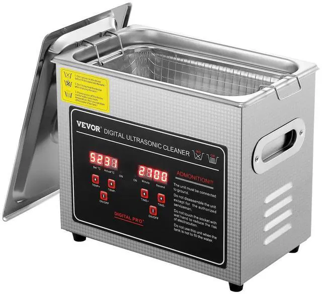 Main image of _Mega Brand Ultrasonic Cleaning Machine with Digital Timer & Heater, Professional Jewelry Cleaner, Stainless Steel Heated Cleaning Machine for Glasses Watch Rings Small Parts Circuit Board (3L)