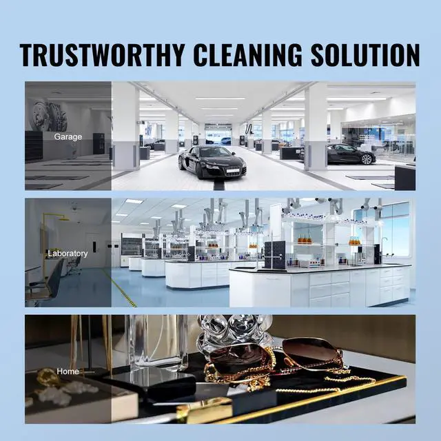 Alt view image 6 of 7 - _Mega Brand Ultrasonic Cleaning Machine with Digital Timer & Heater, Professional Jewelry Cleaner, Stainless Steel Heated Cleaning Machine for Glasses Watch Rings Small Parts Circuit Board (3L)