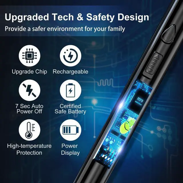 Alt view image 3 of 7 - KTEBO 2 Pack Plasma Arc Electric Lighters Rechargeable - USB Long Reach for Scented Candles, BBQ Grill &Camping - Windproof Design Lighters - Stocking Stuffers