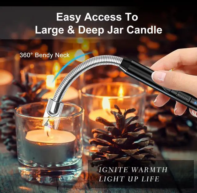 Alt view image 5 of 7 - KTEBO 2 Pack Plasma Arc Electric Lighters Rechargeable - USB Long Reach for Scented Candles, BBQ Grill &Camping - Windproof Design Lighters - Stocking Stuffers