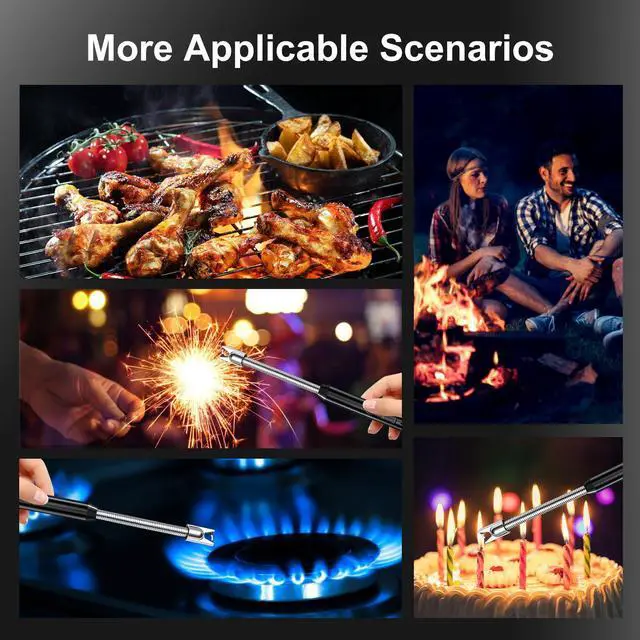 Alt view image 6 of 7 - KTEBO 2 Pack Plasma Arc Electric Lighters Rechargeable - USB Long Reach for Scented Candles, BBQ Grill &Camping - Windproof Design Lighters - Stocking Stuffers