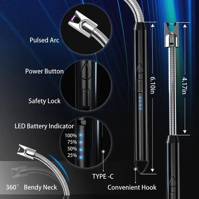 Alt view image 2 of 7 - KTEBO 2 Pack Plasma Arc Electric Lighters Rechargeable - USB Long Reach for Scented Candles, BBQ Grill &Camping - Windproof Design Lighters - Stocking Stuffers