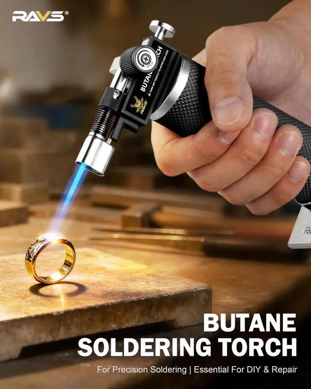 Alt view image 5 of 7 - Butane Torch Lighter, DUAL Flame Mode Kitchen Torch, Refillable Cooking Torch Gun, Creme Brulee Torch Lighter, Blow Torch for Cooking, Welding, Mini Torch Soldering Torch, Butane is Not Included