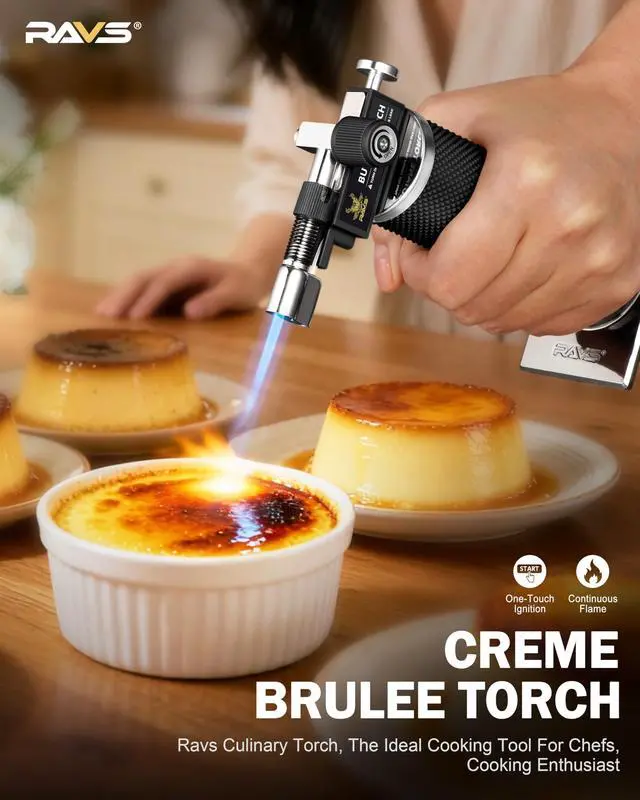 Alt view image 3 of 7 - Butane Torch Lighter, DUAL Flame Mode Kitchen Torch, Refillable Cooking Torch Gun, Creme Brulee Torch Lighter, Blow Torch for Cooking, Welding, Mini Torch Soldering Torch, Butane is Not Included