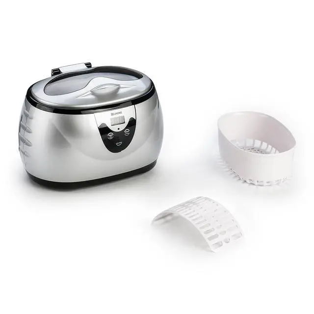 Alt view image 6 of 7 - _Mega Brand 3800S Professional Ultrasonic Jewelry Cleaner Machine, 0.6L Portable Household Timer Device for Eyeglasses, Dentures, Watches, Rings | Silver, Fast Deep Cleaning for Small Accessories