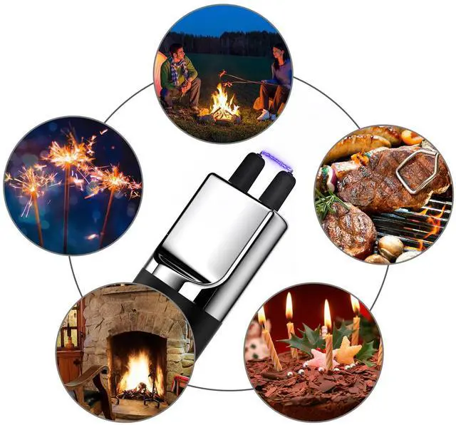 Alt view image 5 of 7 - Electric Lighter S4 Candle Lighter USB Rechargeable with Safety Switch, Flameless Portable Fast Heat Windproof Plasma Electronic Lighters, Perfect for Home Cooking BBQ Camping Stove Fireworks