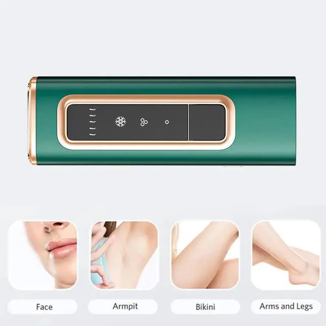 Alt view image 5 of 7 - _Mega Brand Painless Laser Hair Removal Device, Nearly Painless, Long-Lasting Results for Body & Face, Green, Safe for All Skin Types.