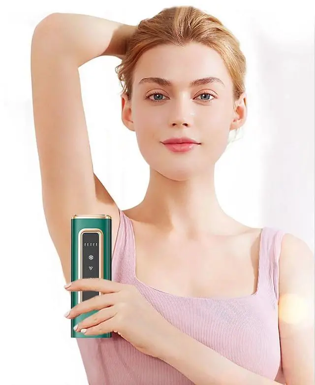 Alt view image 3 of 7 - _Mega Brand Painless Laser Hair Removal Device, Nearly Painless, Long-Lasting Results for Body & Face, Green, Safe for All Skin Types.