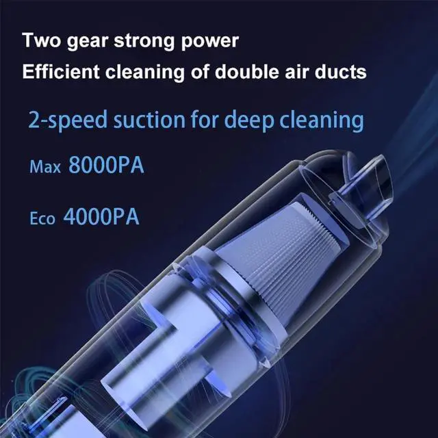 Alt view image 2 of 7 - _Mega Brand Cordless 50W 12000PA Car Vacuum Cleaner, Portable Mini Handheld Vacuum with Type-C Charge for Car, Office Desk, Keyboards.