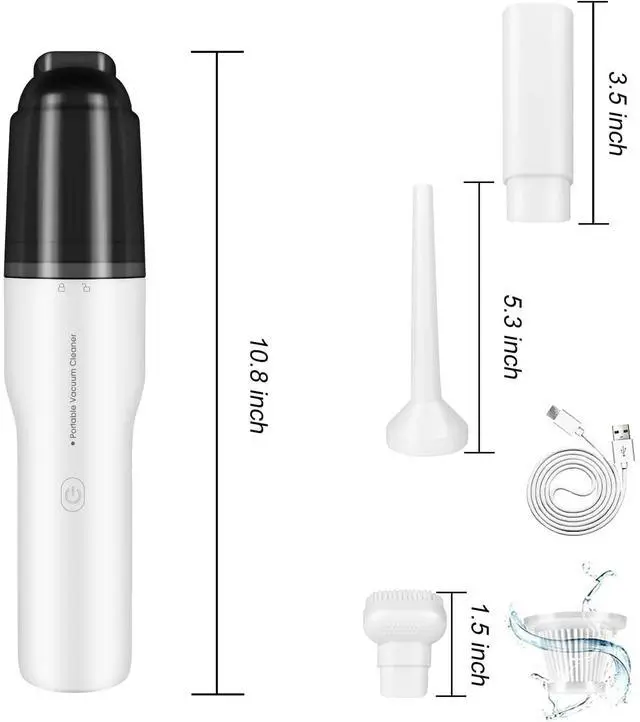 Alt view image 4 of 7 - _Mega Brand Cordless 50W 12000PA Car Vacuum Cleaner, Portable Mini Handheld Vacuum with Type-C Charge for Car, Office Desk, Keyboards.