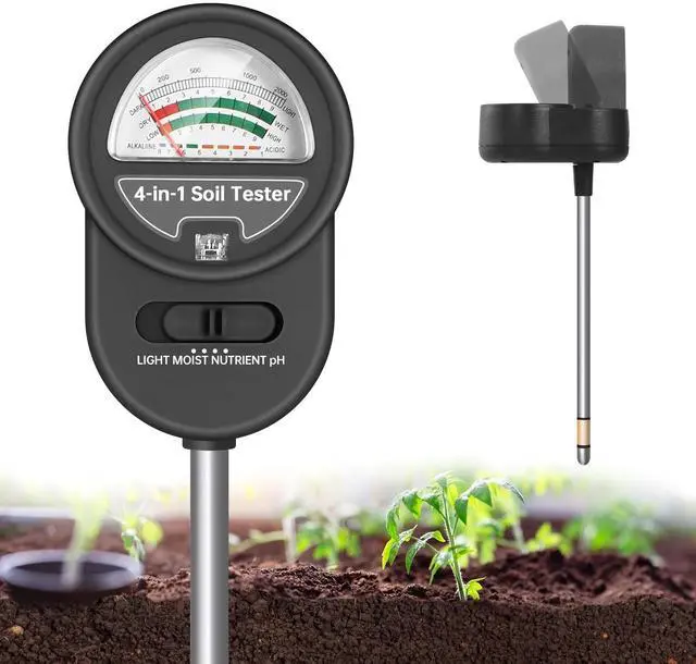 Alt view image 2 of 7 - _Mega Brand 4-in-1 Soil Moisture, pH, Light & Nutrient Tester - No Battery Required, Perfect for Garden, Lawn, Farm & Indoor/Outdoor Use.