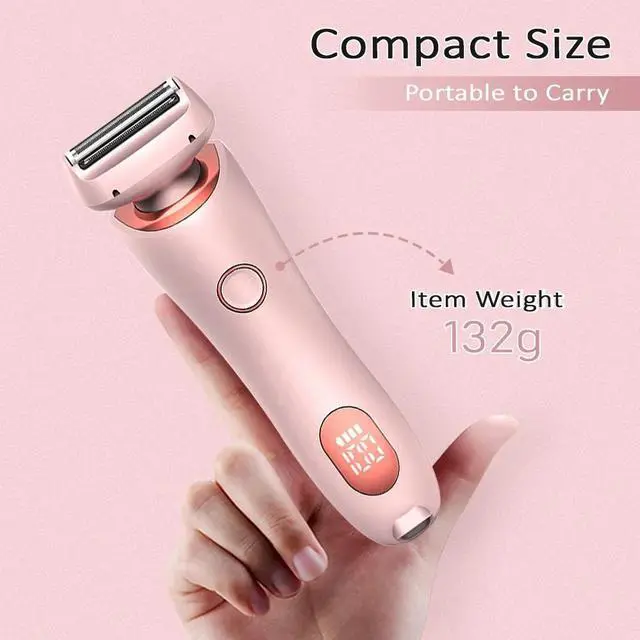 Alt view image 4 of 7 - _Mega Brand 2-in-1 Rechargeable Women's Electric Shaver - Wet/Dry with LED Display for Legs, Bikini, Underarms & Face.