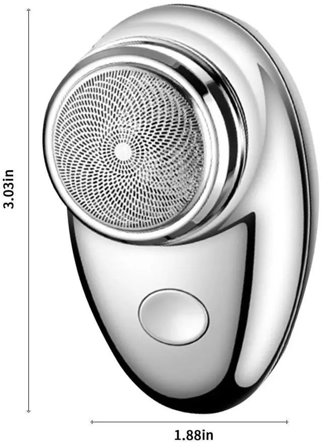 Alt view image 3 of 7 - _Mega Brand Portable Mini Electric Shaver for Men & Women, USB Rechargeable, One-Button Operation, Waterproof, Travel & Office Shaver, Silver.