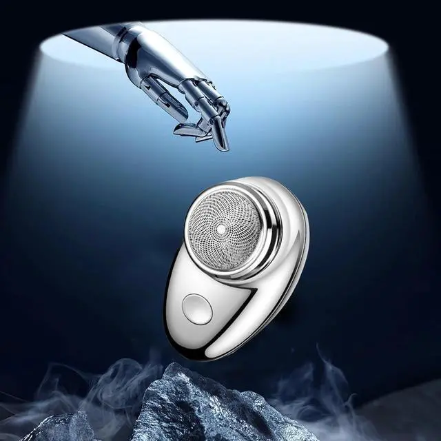 Alt view image 6 of 7 - _Mega Brand Portable Mini Electric Shaver for Men & Women, USB Rechargeable, One-Button Operation, Waterproof, Travel & Office Shaver, Silver.