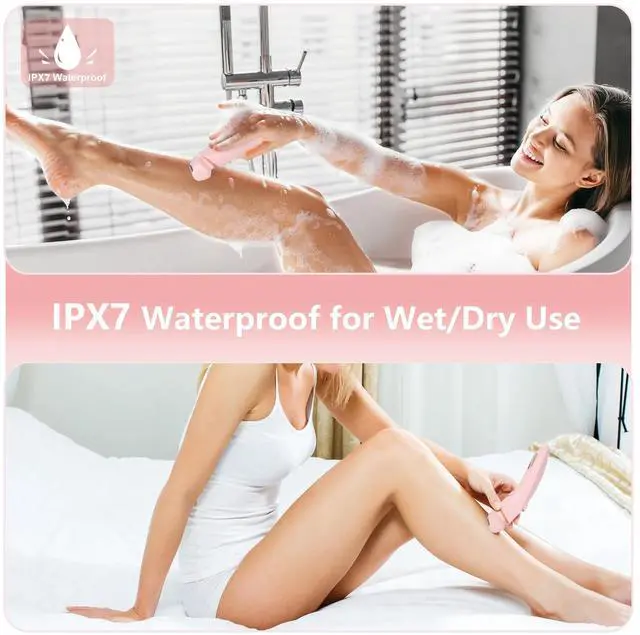 Alt view image 5 of 7 - _Mega Brand Women's Rechargeable Cordless Electric Razor, Wet & Dry Shaver for Face, Leg, Bikini, IPX7 Waterproof, Travel & Home Use, Blue
