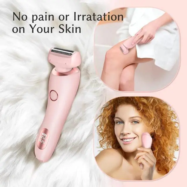 Alt view image 4 of 7 - _Mega Brand Women's Rechargeable Cordless Electric Razor, Wet & Dry Shaver for Face, Leg, Bikini, IPX7 Waterproof, Travel & Home Use, Blue