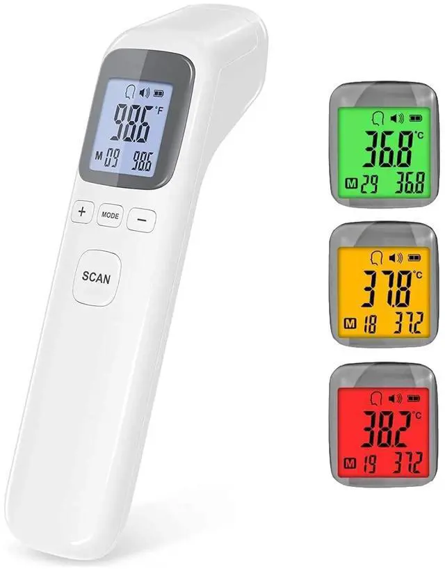 Alt view image 3 of 7 - _Mega Brand No-Touch Forehead & Object Thermometer  Instant 1-Sec IR Reading, Fever Alert, 32-Memory, °C/°F Switch, Silent Mode  Digital Baby Thermometer for Home, Clinic, Travel, School.