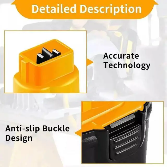 Alt view image 5 of 6 - _Mega Brand 2 Pack 7.2V 4800mAh Ni-MH High-Capacity Replacement Batteries for DEWALT DW9057, DE9057, DE9085, DW920K, DW920K2, DW925K, DW925K2, DW968K Cordless Power Tools.