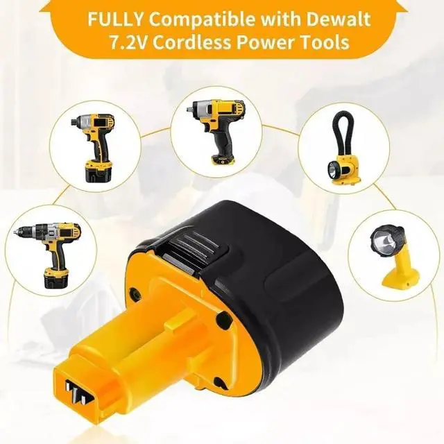 Alt view image 3 of 6 - _Mega Brand 2 Pack 7.2V 4800mAh Ni-MH High-Capacity Replacement Batteries for DEWALT DW9057, DE9057, DE9085, DW920K, DW920K2, DW925K, DW925K2, DW968K Cordless Power Tools.