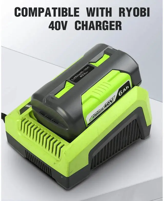 Alt view image 3 of 7 - _Mega Brand 6.0Ah OP4050A Replacement Battery for Ryobi 40V MAX Tools|OP4015 OP4040 OP40201 Compatible|Fade-Free Lithium-Ion Power|Lawn Mower,String Trimmer,Chainsaw,Leaf Blower,Snow Blower Use.