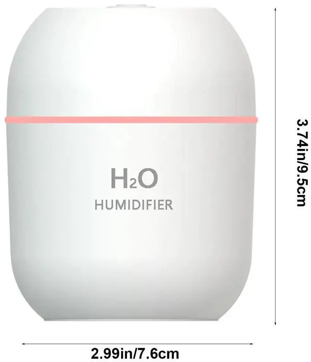 Alt view image 2 of 7 - _Mega Brand 220 ml Portable Mini Cool Mist Humidifier  USB Personal Desktop Humidifier for Baby Bedroom, Travel, Office & Home | 2 Mist Modes, 7-Color LED, Auto Shut-Off, Super Quiet, BPA-Free White
