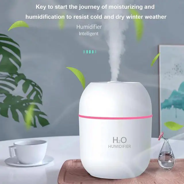 Alt view image 5 of 7 - _Mega Brand 220 ml Portable Mini Cool Mist Humidifier  USB Personal Desktop Humidifier for Baby Bedroom, Travel, Office & Home | 2 Mist Modes, 7-Color LED, Auto Shut-Off, Super Quiet, BPA-Free White