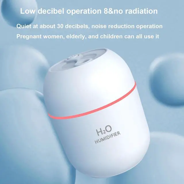 Alt view image 6 of 7 - _Mega Brand 220 ml Portable Mini Cool Mist Humidifier  USB Personal Desktop Humidifier for Baby Bedroom, Travel, Office & Home | 2 Mist Modes, 7-Color LED, Auto Shut-Off, Super Quiet, BPA-Free White