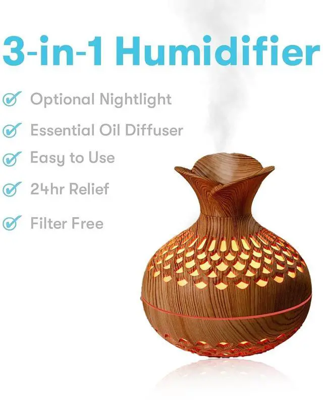 Alt view image 2 of 6 - _Mega Brand 300ml Flower-Vase Cool Mist HumidifierUltrasonic Mini Humidifier with 7-Color LED Night-Light,2 Mist Modes, Auto Shut-OffQuiet USB Desktop Humidifier for Bedroom,Office,Nursery,Travel.