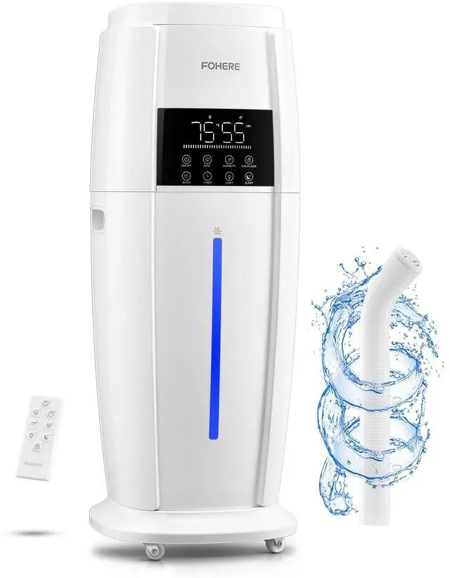 Main image of _Mega Brand 4.8 Gal / 18 L Cool Mist Tower Humidifier  Large-Room Quiet Humidifier for Home, Plants, Commercial & Whole House up to 1,500 ft² | Smart Sensor, Remote, 5 Speeds, Easy Top-Fill, White.