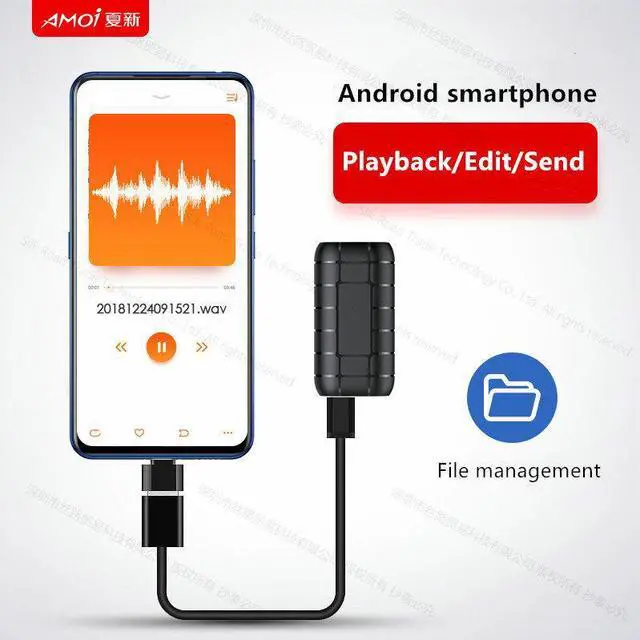 Alt view image 3 of 7 - AMOI B800Li Dictaphone Mini Digital Voice Recorder long Time 20 days HD Noise Reduction 128GB clip voice-activate Audio recorder