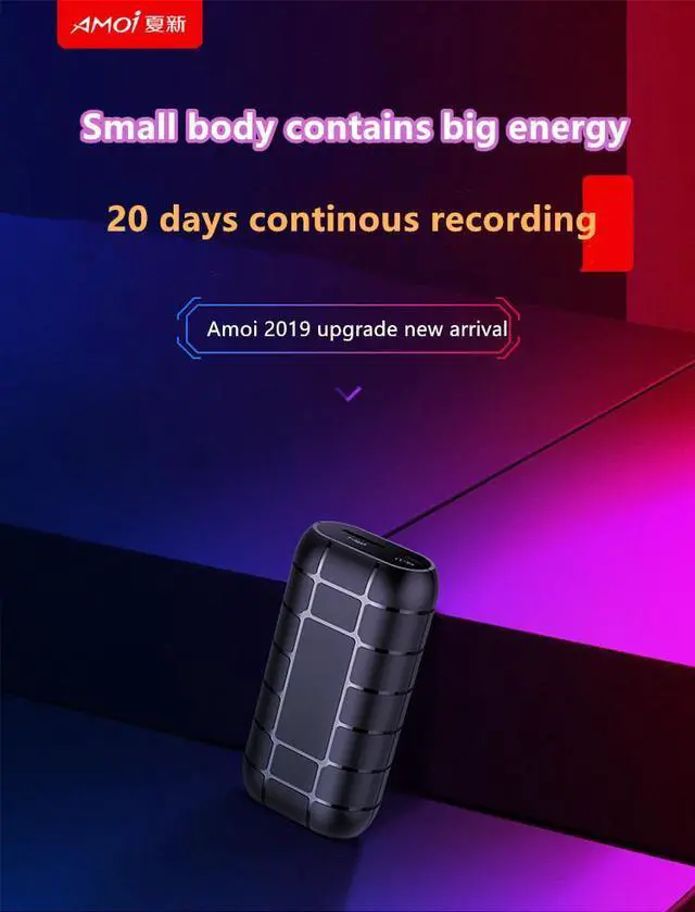 Alt view image 7 of 7 - AMOI B800Li Dictaphone Mini Digital Voice Recorder long Time 20 days HD Noise Reduction 128GB clip voice-activate Audio recorder