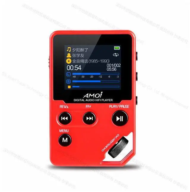 Alt view image 7 of 7 - Amoi C10 Hi-fi Stereo Music MP3 Player HD Lossless Mini Sports Jogging DAC MP4 Support Radio TF DSD eBook Recorder Trackwheel Walkman Red 8GB