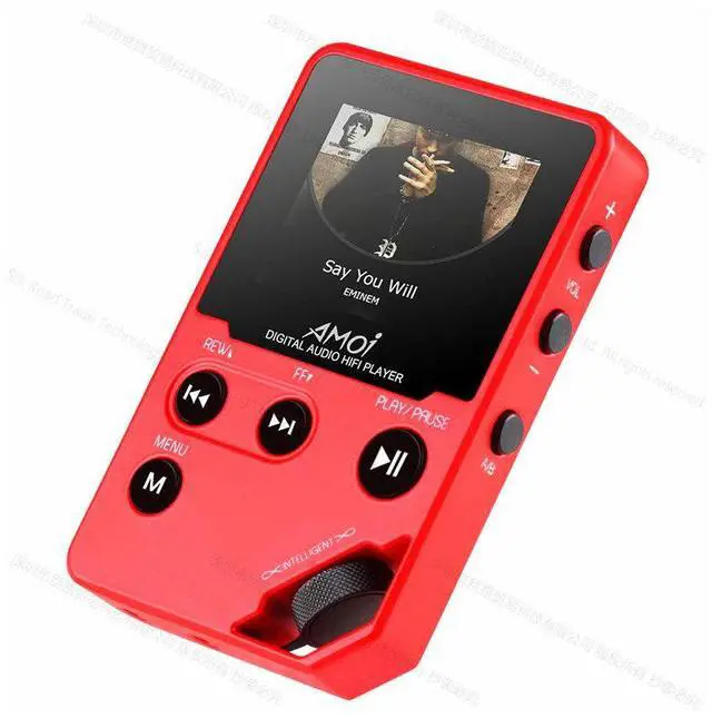 Alt view image 6 of 7 - Amoi C10 Hi-fi Stereo Music MP3 Player HD Lossless Mini Sports Jogging DAC MP4 Support Radio TF DSD eBook Recorder Trackwheel Walkman Red 8GB