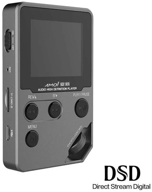 Alt view image 6 of 6 - Amoi C10 Hi-fi Stereo Music MP3 Player HD Lossless Mini Sports Jogging DAC MP4 Support Radio TF DSD eBook Recorder Trackwheel Walkman Grayish Black 128 GB