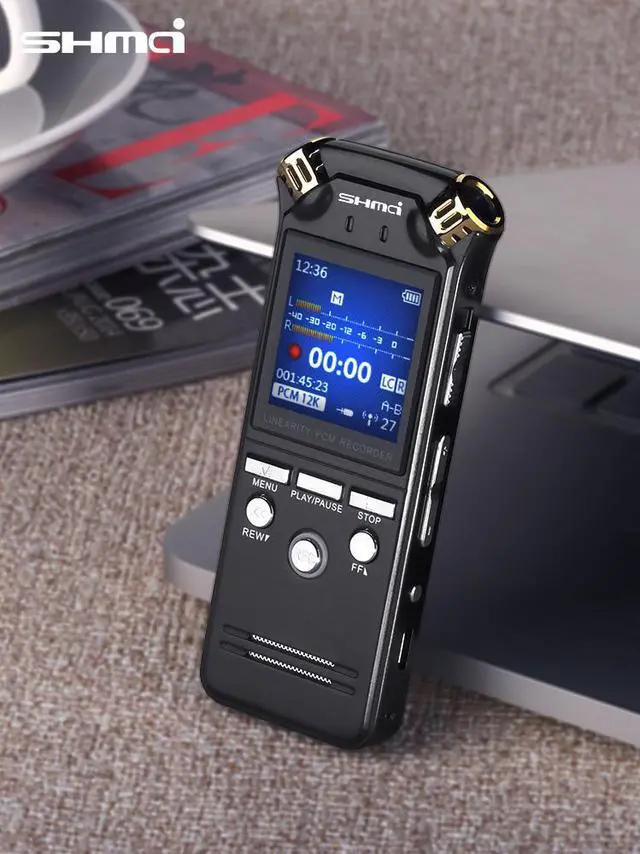 Alt view image 3 of 7 - Shmci D50 Professional Mini High Quality PCM Audio Dictaphone 9216Kbps Dual Microphones Digital Voice-Activated USB Recorder Pen 128GB